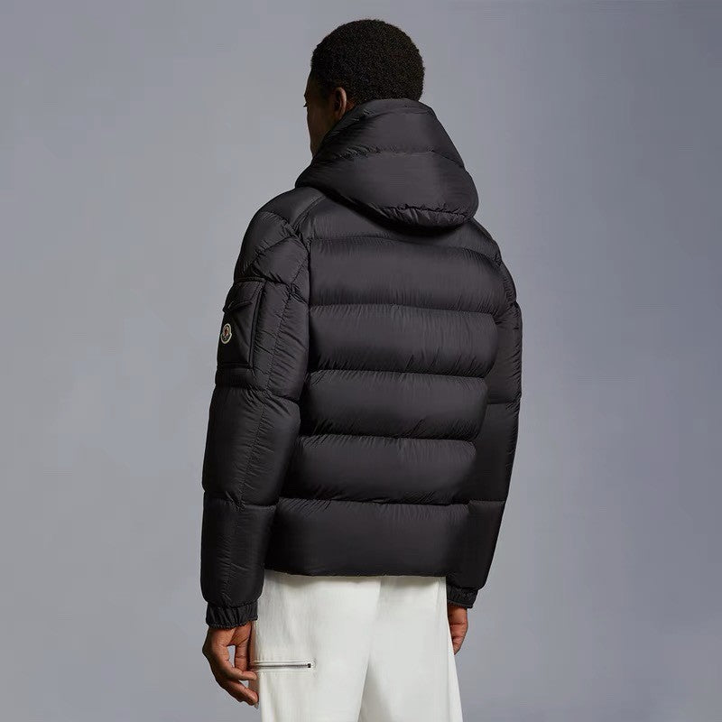 Moncler Men's Winter Solid Color Hooded Zipper Long Sleeve Puffer Down Jacket #74216