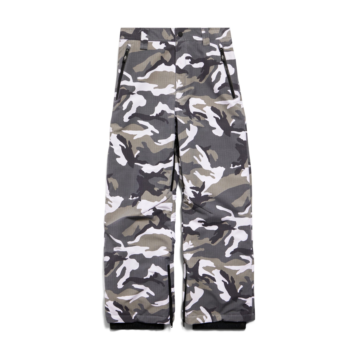 Balenciaga Men's Autumn and Winter Gray Camouflage Hooded Zipper Long Sleeve Nylon Parker Jacket Straight Ski Pants Suit Set #74772