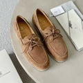 Brunello Cucinelli Men's Washed Suede Boat Shoes. Four-Season Solid Color Round Toe Lace-Up Low-Top Casual Shoes Ngvp #2125