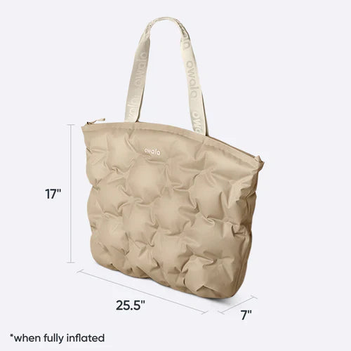 Owala The Cloud Inflatable insulation. Packs flat. 16L capacity Beige Babe