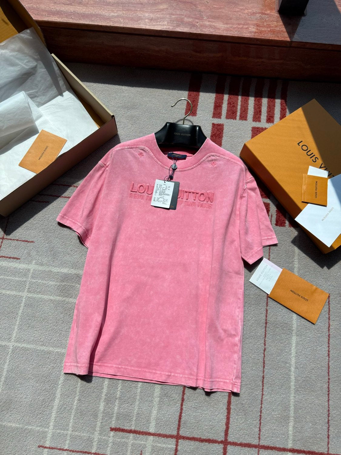 Louis Vuitton Men's And Women's Summer Solid Color Embroidered Letter Print Cotton Crew Neck Short Sleeve T-shirt #77211