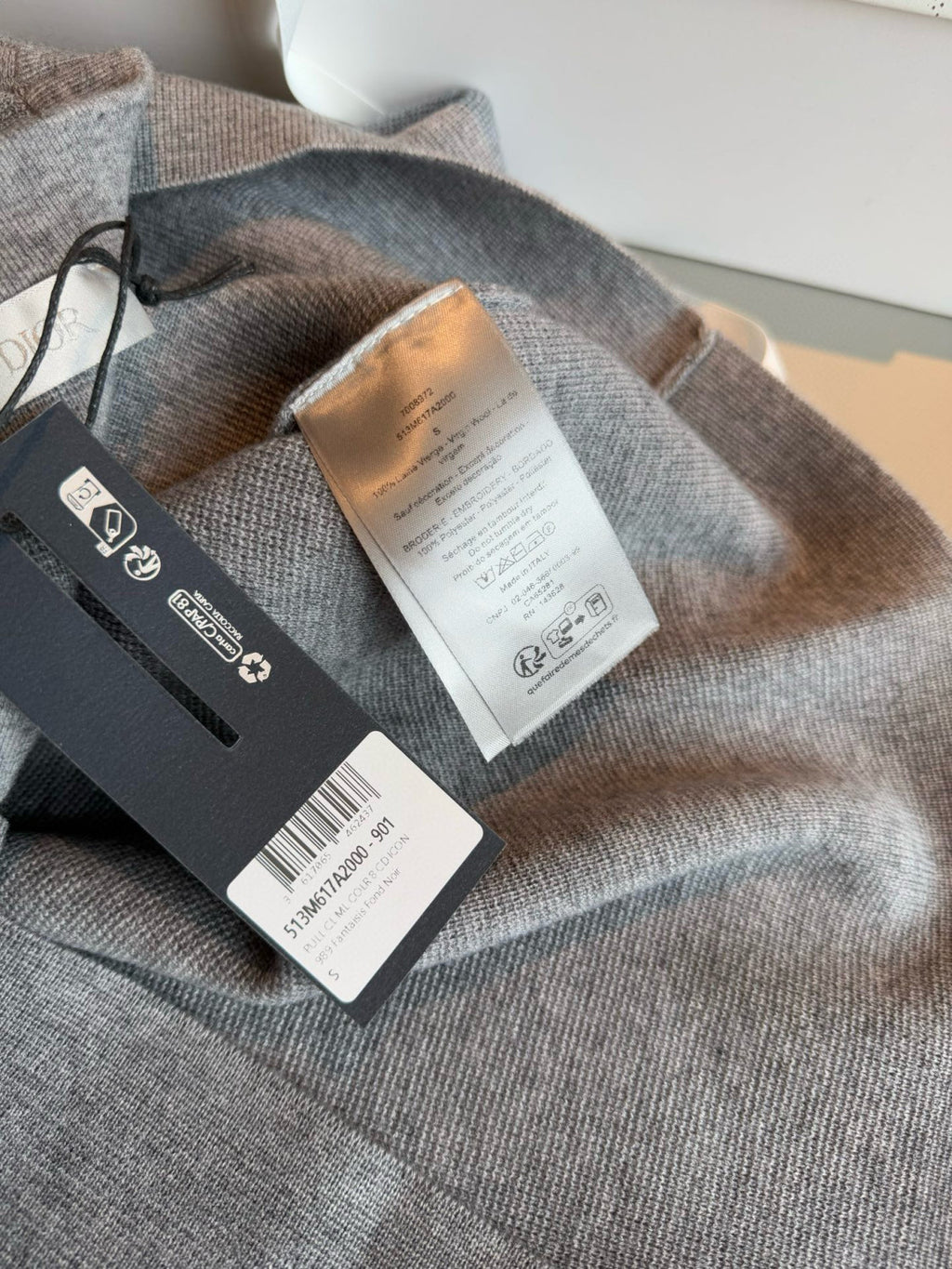 Dior Men's Spring and Autumn Solid Color Round Neck Cotton Wool Long Sleeve Sweater #75515