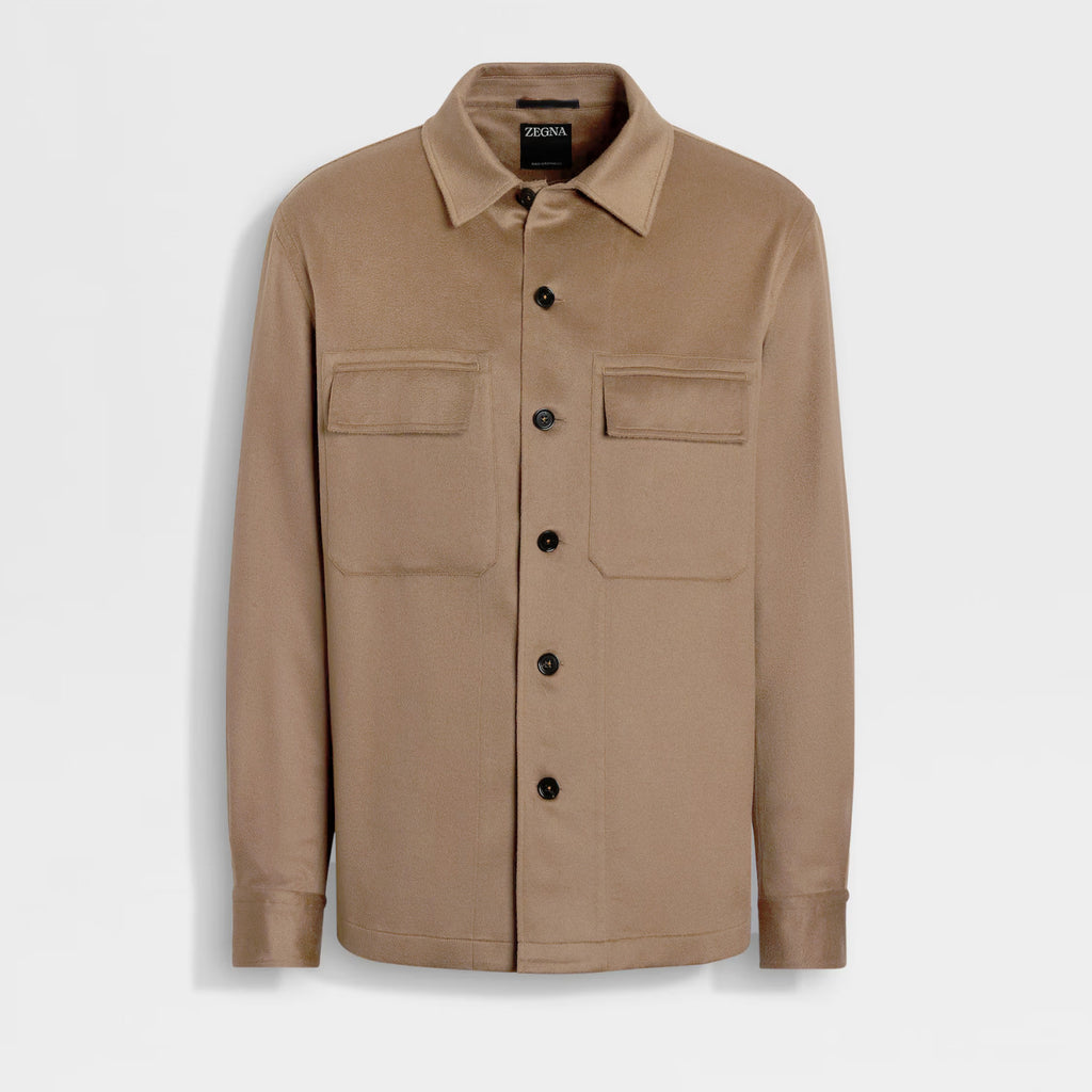 Ermenegildo Zegna Oasi Cashmere Alba Shirt Jacket Men's Luxury Solid Color Temperament Wool Shirt Fashion Casual Lapel Single Breasted Shirt Jacket Ngvp #2493
