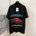 Balenciaga x Lamborghini Men's And Women's Summer Car Printing Round Neck Cotton Short Sleeve T-Shirt #71838
