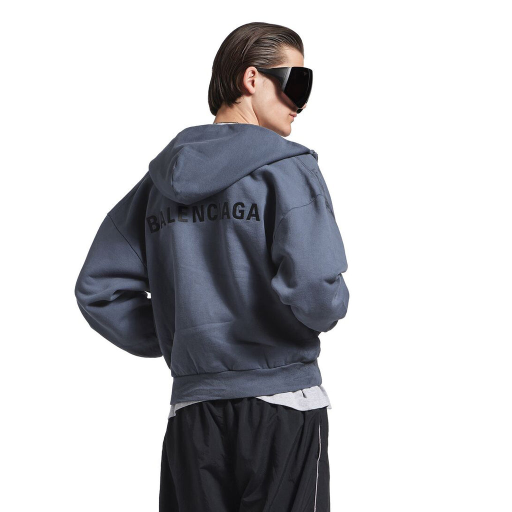 Balenciaga Men's Spring/Fall Fashion Casual Hooded Zipper Sweatshirt Jacket with Embroidered Letters Jacket #78815
