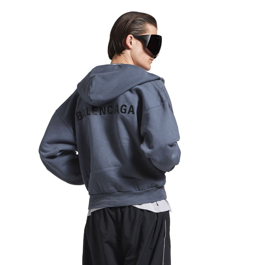 Balenciaga Men's Spring/Fall Fashion Casual Hooded Zipper Sweatshirt Jacket with Embroidered Letters Jacket #78815