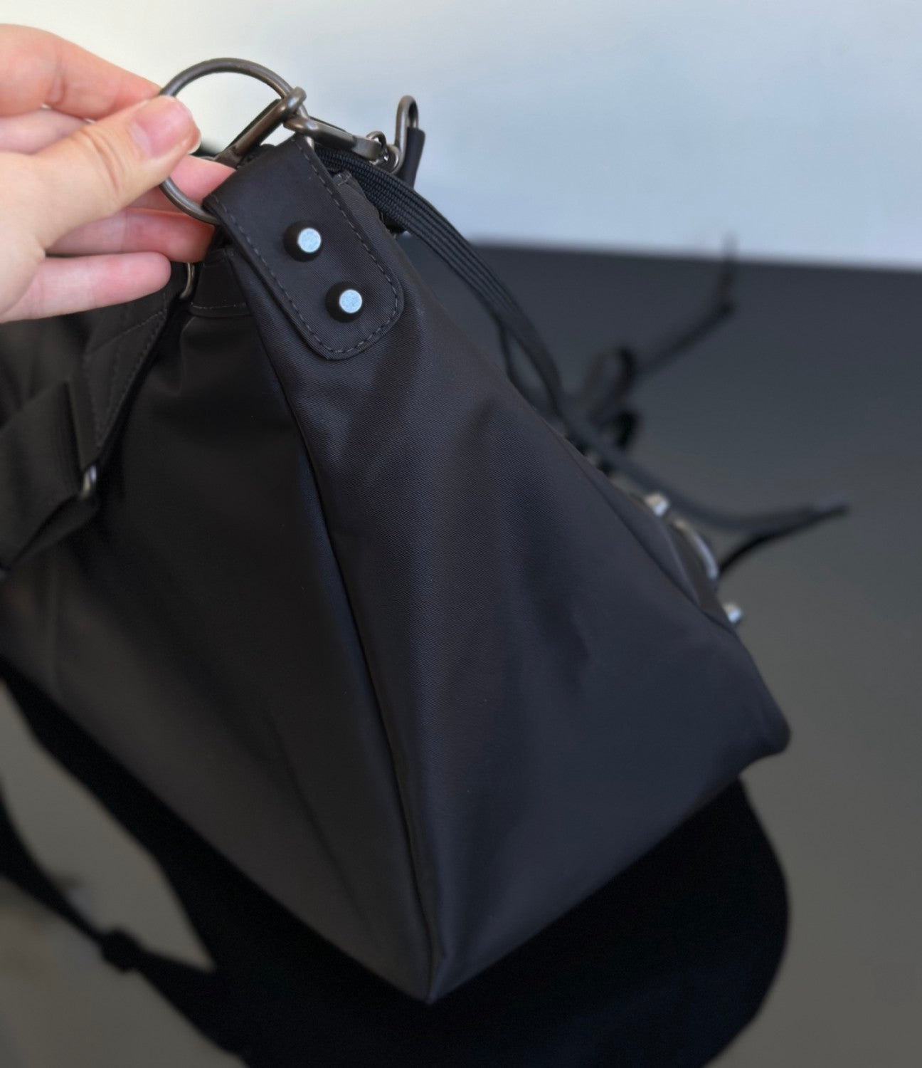 Balenciaga Men's Le City Moto Medium In Black Retro Nylon Motorcycle Bag Stylish Casual Crossbody Shoulder Bag #194664