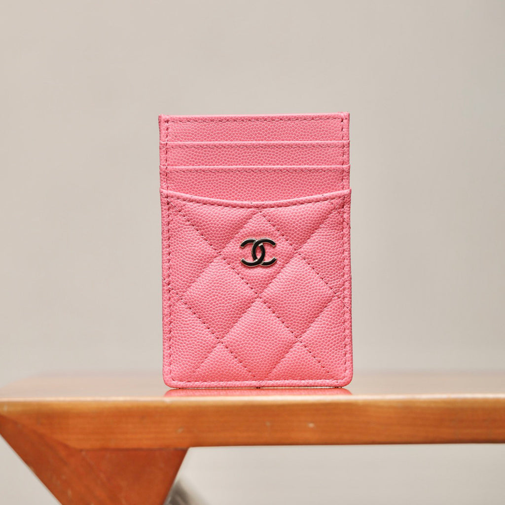 Chanel Women's Logo Checkered Solid Color Vertical Card Purse Wallet Casual Leather Bags Bag #71927
