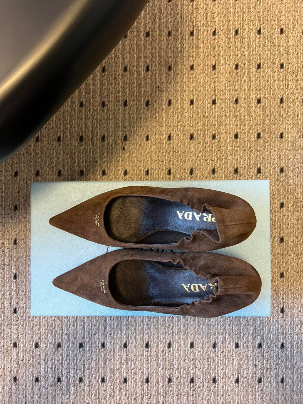PRADA Cocoa Brown Suede Pumps #334368