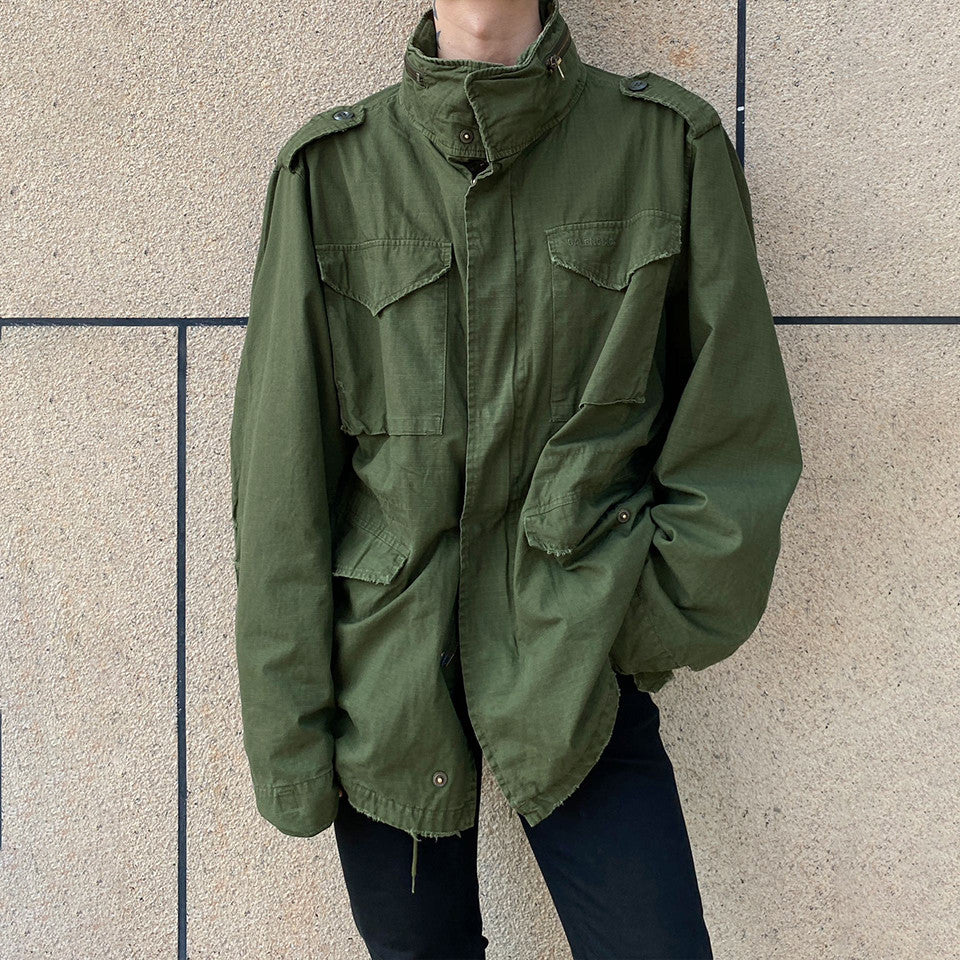 Balenciaga Men's Spring And Autumn Multi-Pocket Zipper Cotton Solid Color Loose Hooded Coat Jacket Ngvp #8687