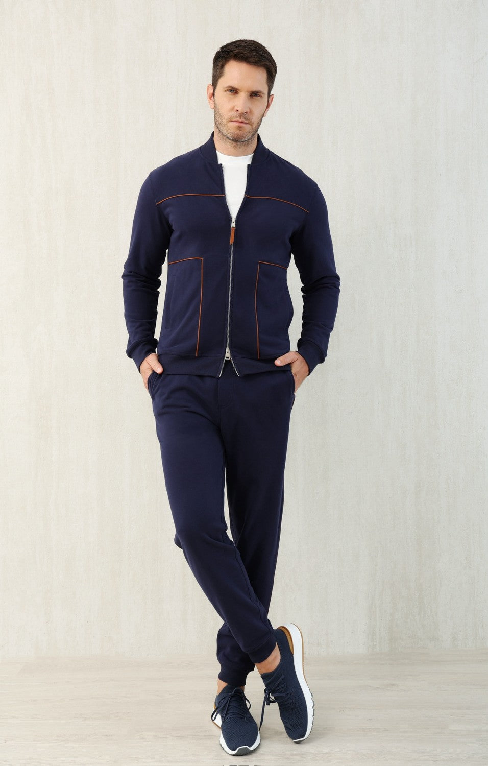 Brunello Cucinelli Men's Spring and Autumn Hooded Long Sleeve Cotton Casual Sports Sweatshirt Zipper Long Sleeve Jacket Ngvp #1766