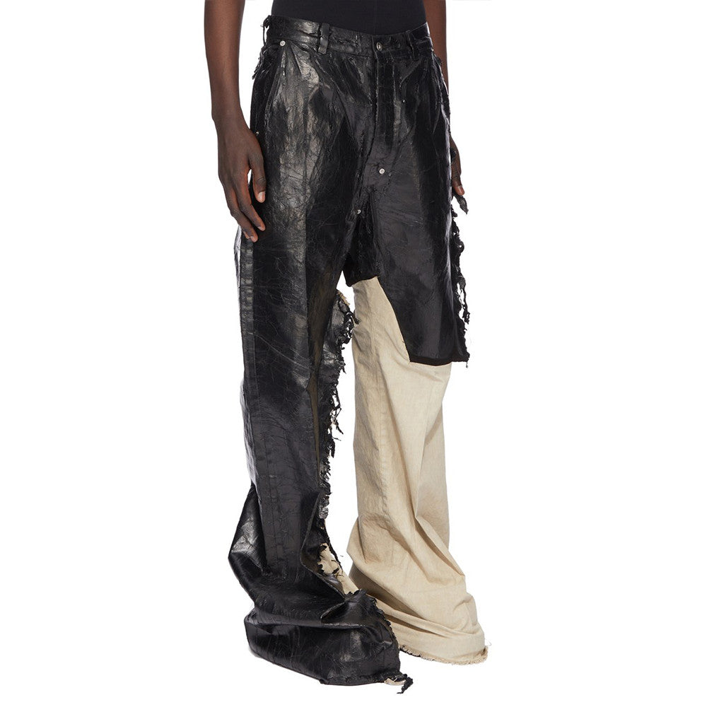 Rick Owens Waxed Colorblock Wide-leg Pants #334947
