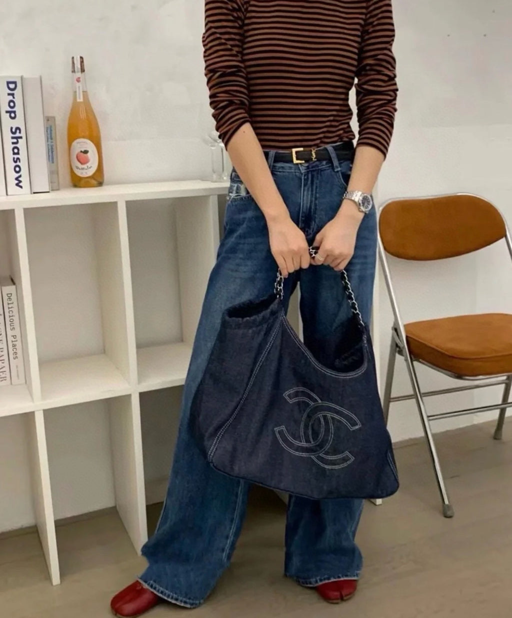 Chanel Vintage Denim Shopping Tote #295664