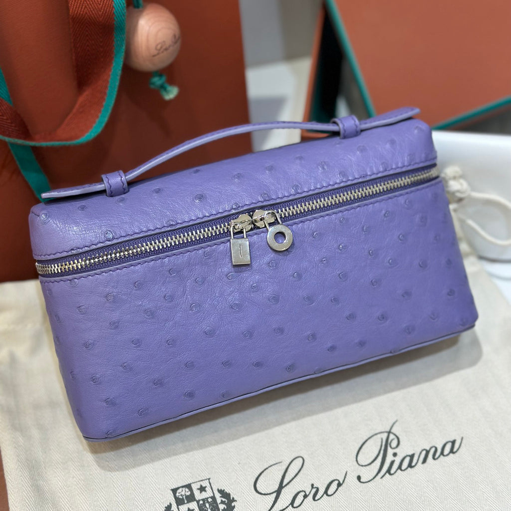 Loro Piana Extra pocket L19 Extra Pocket Women's Solid Color Double Zipper Closure Calfskin Shoulder Bag Bags #75346