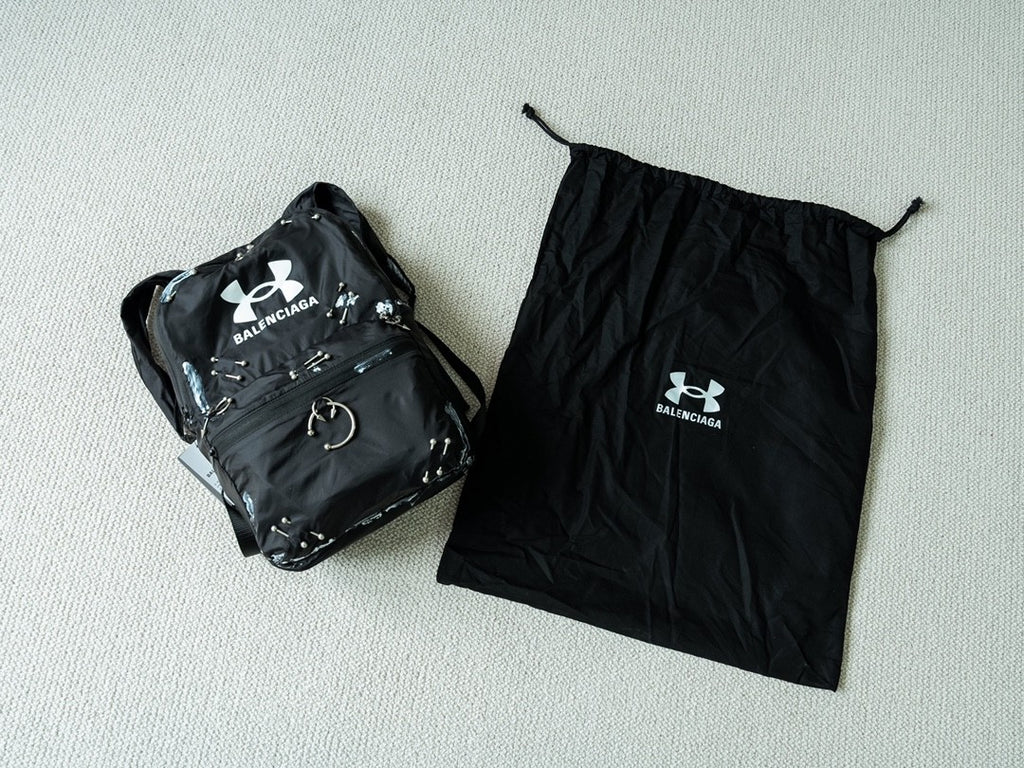 Balenciaga X Under Armour Men's Solid Colour Zipper Closure Nylon Fabric Silver Hardware Backpack Bag Bags #77558
