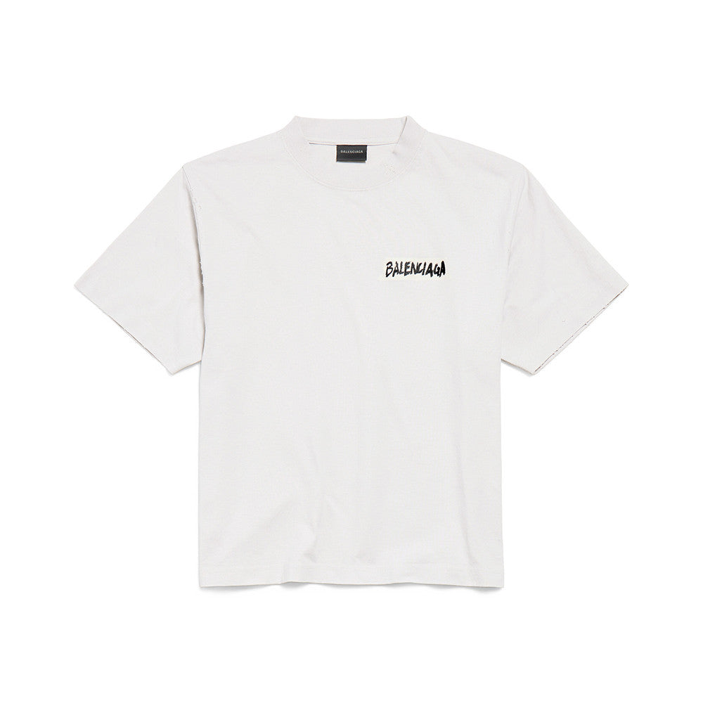 Balenciaga Women's and Men's Masking Tape T-shirt Medium Fit in Faded Black #333475