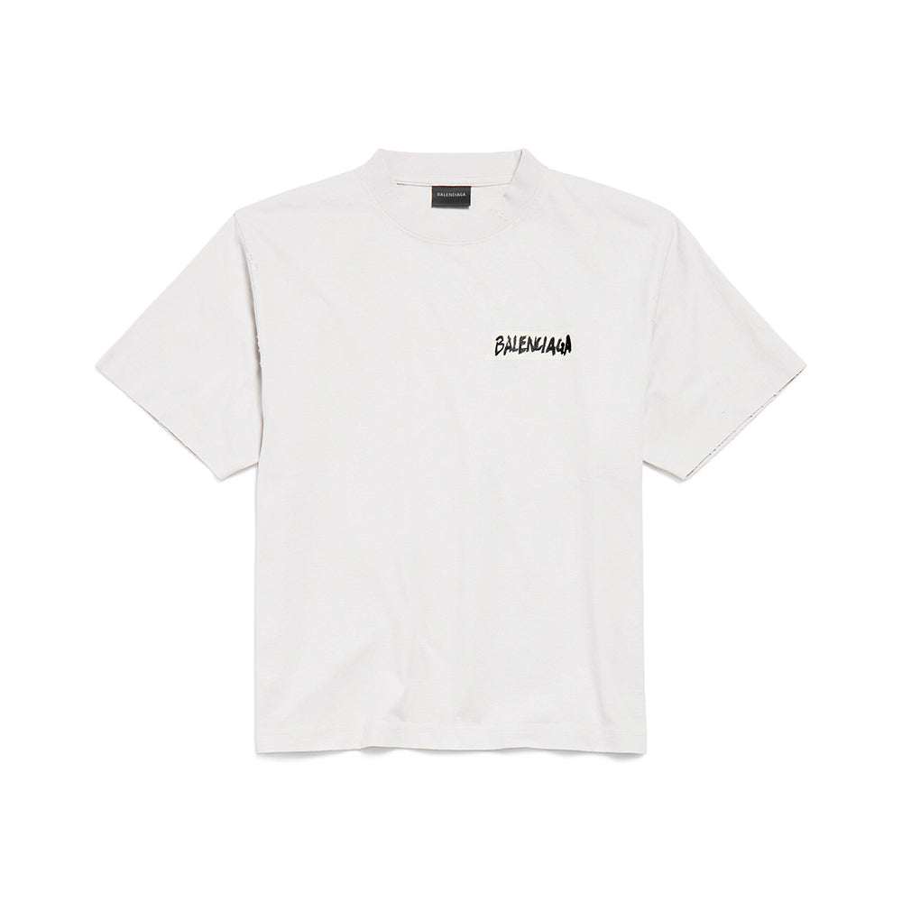 Balenciaga Women's and Men's Masking Tape T-shirt Medium Fit in Faded Black #333475
