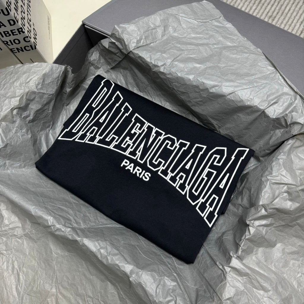 Balenciaga Men's Summer Solid Color Letter Logo Print Round Neck Regular Fit Short Sleeve T-Shirt #74219