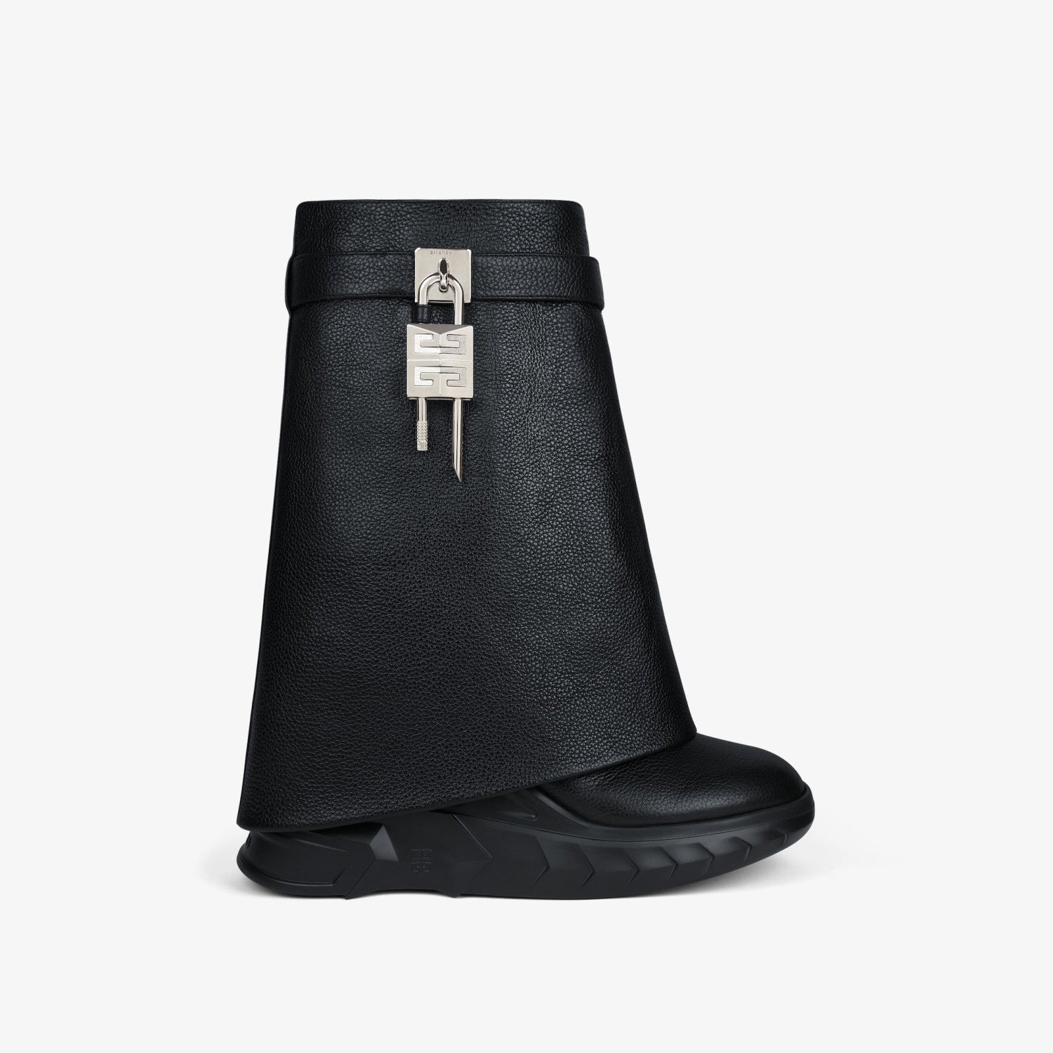 Givenchy Women's Fall/winter Fashion Classic Solid Color Round Toe Calfskin Mid Calf Boots With Thick Soles And Grain Leather Texture Shoes #79256