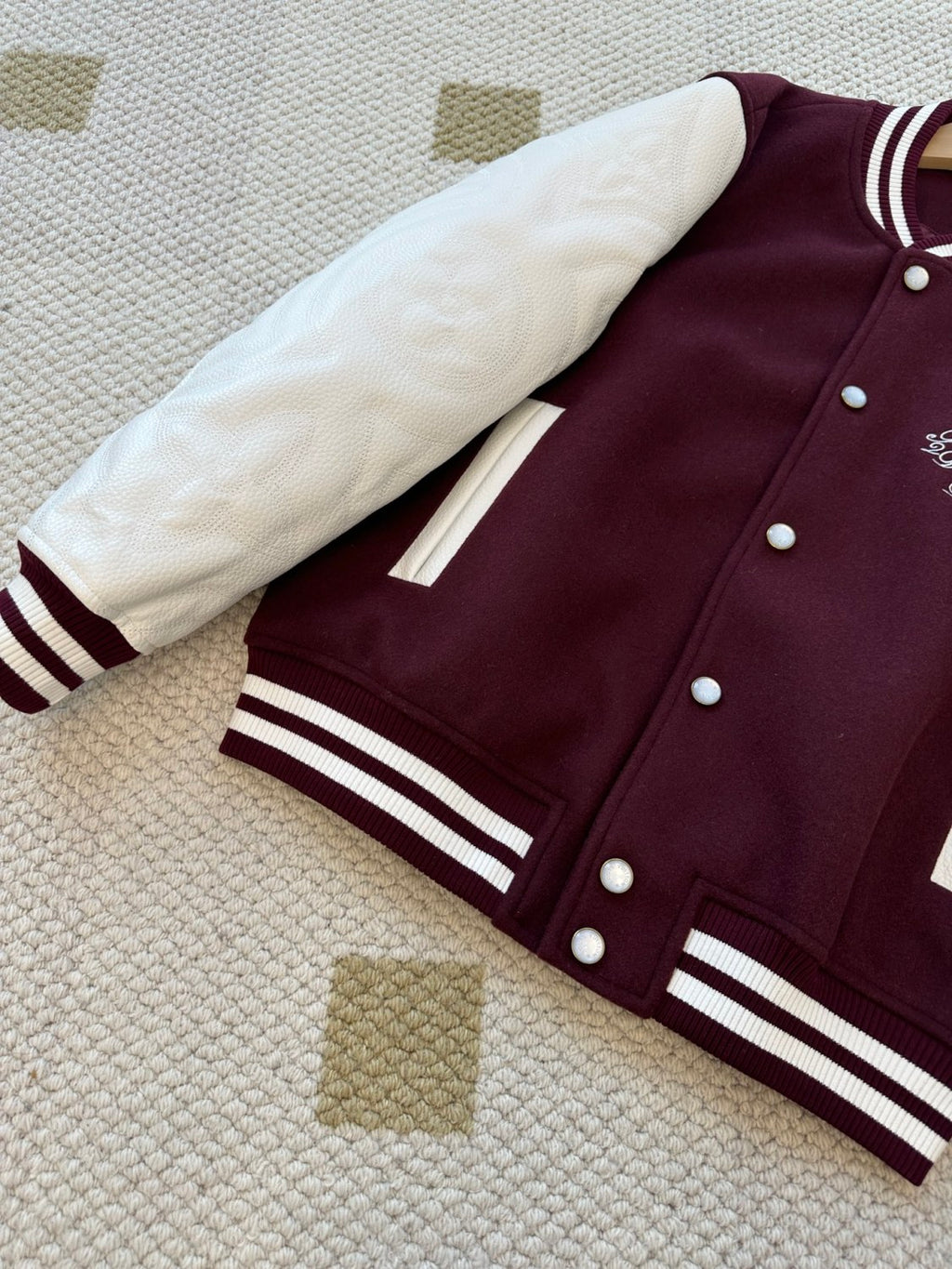 Louis Vuitton Men's Spring And Autumn Color Blocking Logo Letters Embroidered Single Breasted Long Sleeved Baseball Jacket #74677