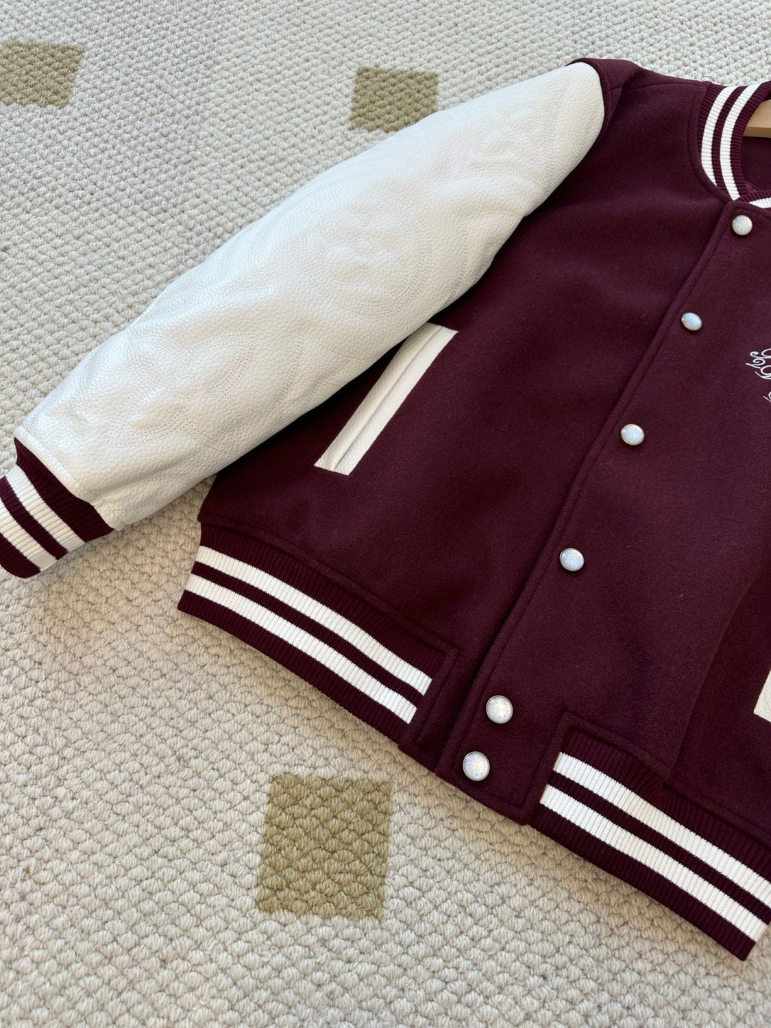 Louis Vuitton Men's Spring And Autumn Color Blocking Logo Letters Embroidered Single Breasted Long Sleeved Baseball Jacket #74677