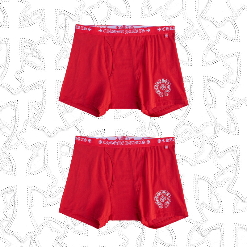 NlGO Chrome Hearts Men's And Women's Pure Color Sanskrit Print Cotton High Elasticity Boxer Briefs Underwear #77394