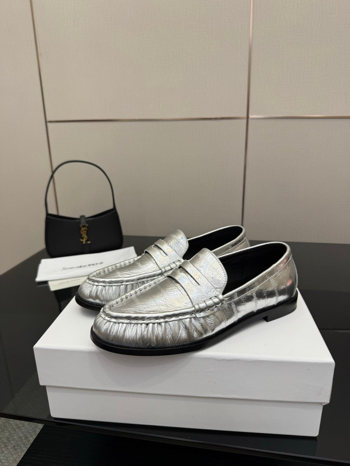 Saint Laurent Women's Autumn/Winter Fashion Casual Sheepskin Suede Round Toe Slip On Flat Loafers Casual Shoes #78376