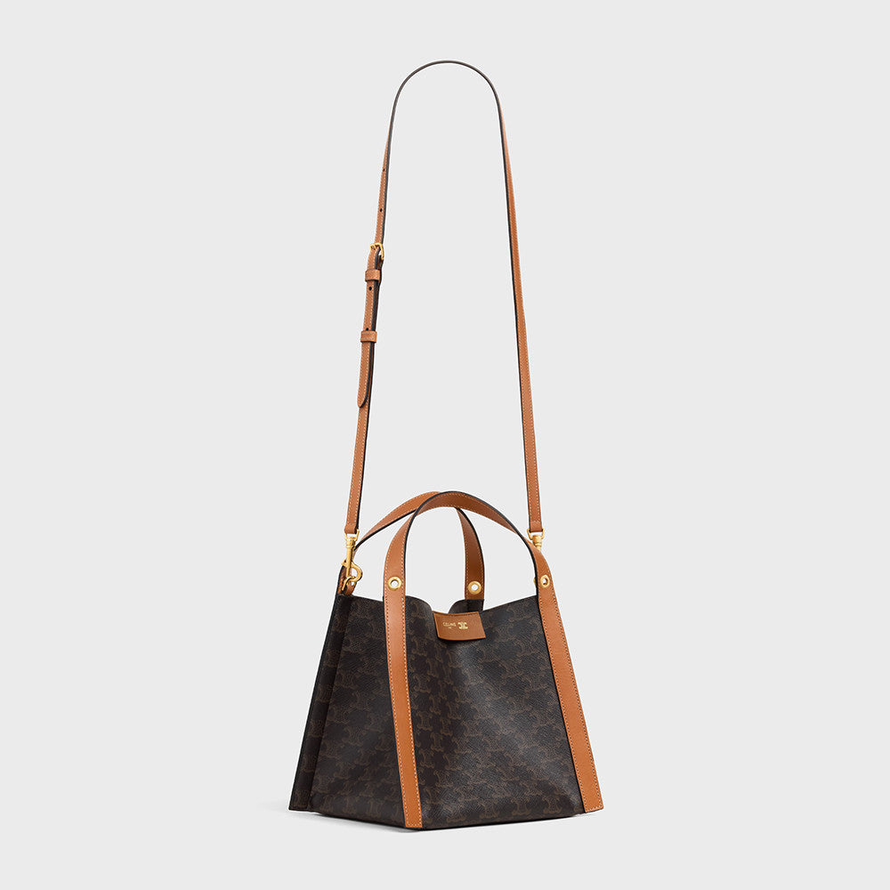 Celine Small Cube Bag Triomphe Canvas Brown 3-in-1 Shoulder Bag Monogram Square Bucket Bag Tote Bag Shoulder Bag Crossbody Bag Women's Handbag Lady #82768A