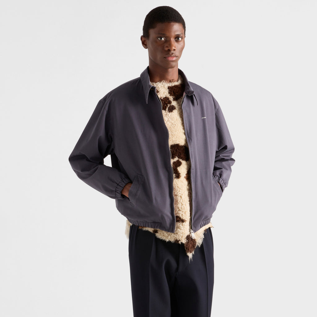 Prada Men's Spring/Fall Casual Fashion Solid-Color Collared Zipper Gentleman Style Cotton Jacket #79135
