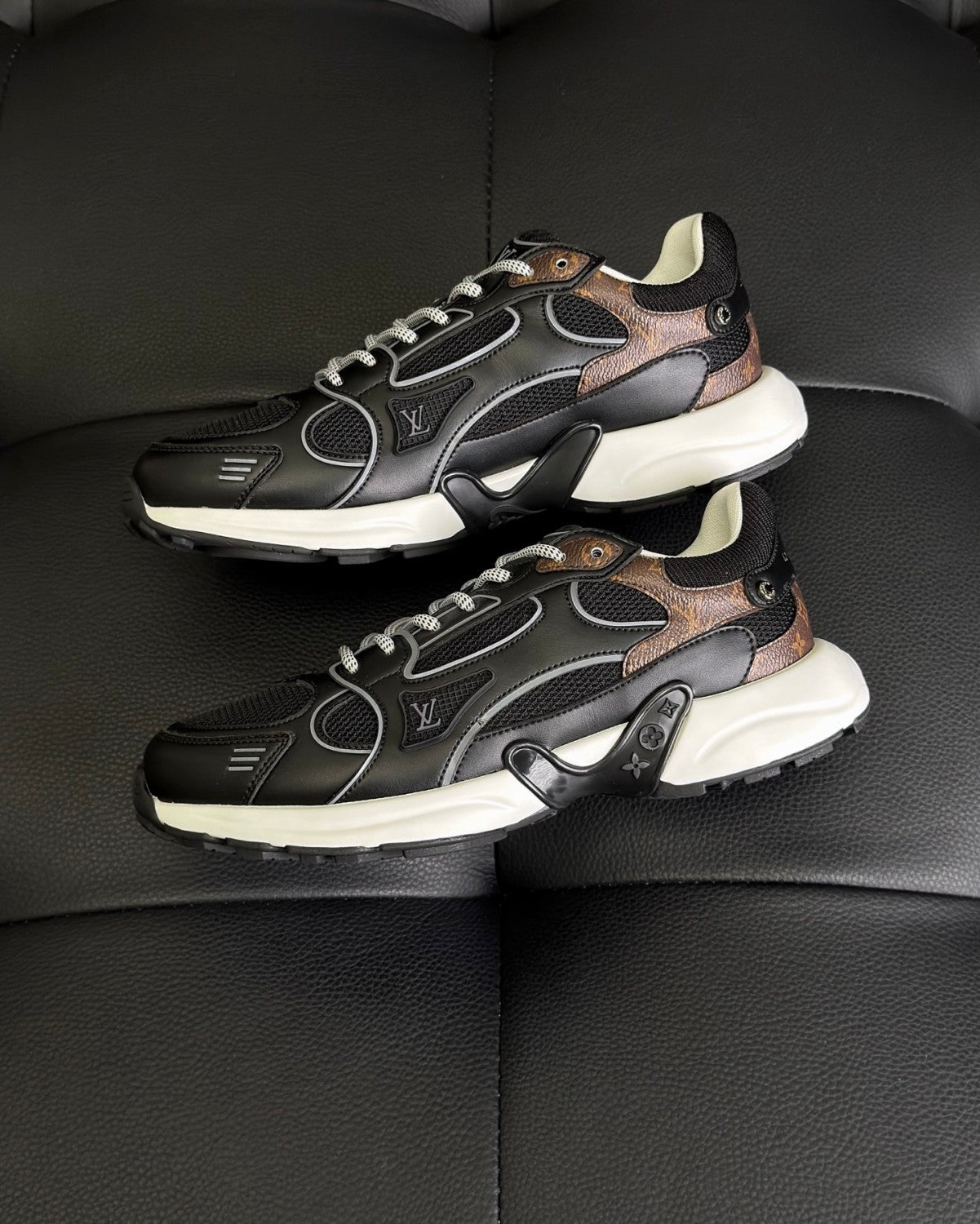 Louis Vuitton LV Olympia Men's And Women's Mesh Quilted Leather Low-top Lace-up Sneakers Shoes #76581