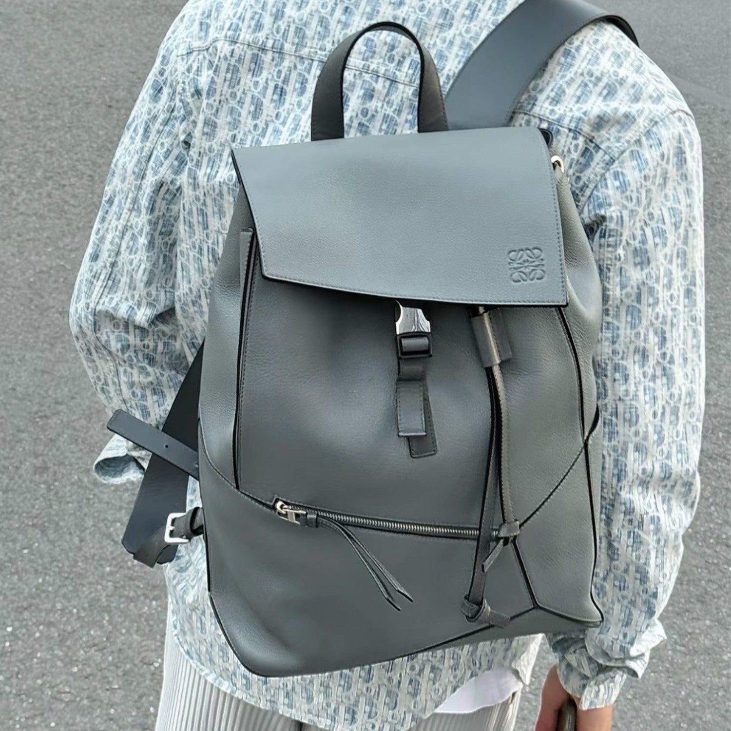 Loewe Jigsaw Backpack Men's Spring And Summer Fashion Luxury Temperament Colour Blocking Shoulder Bag Bags #81371