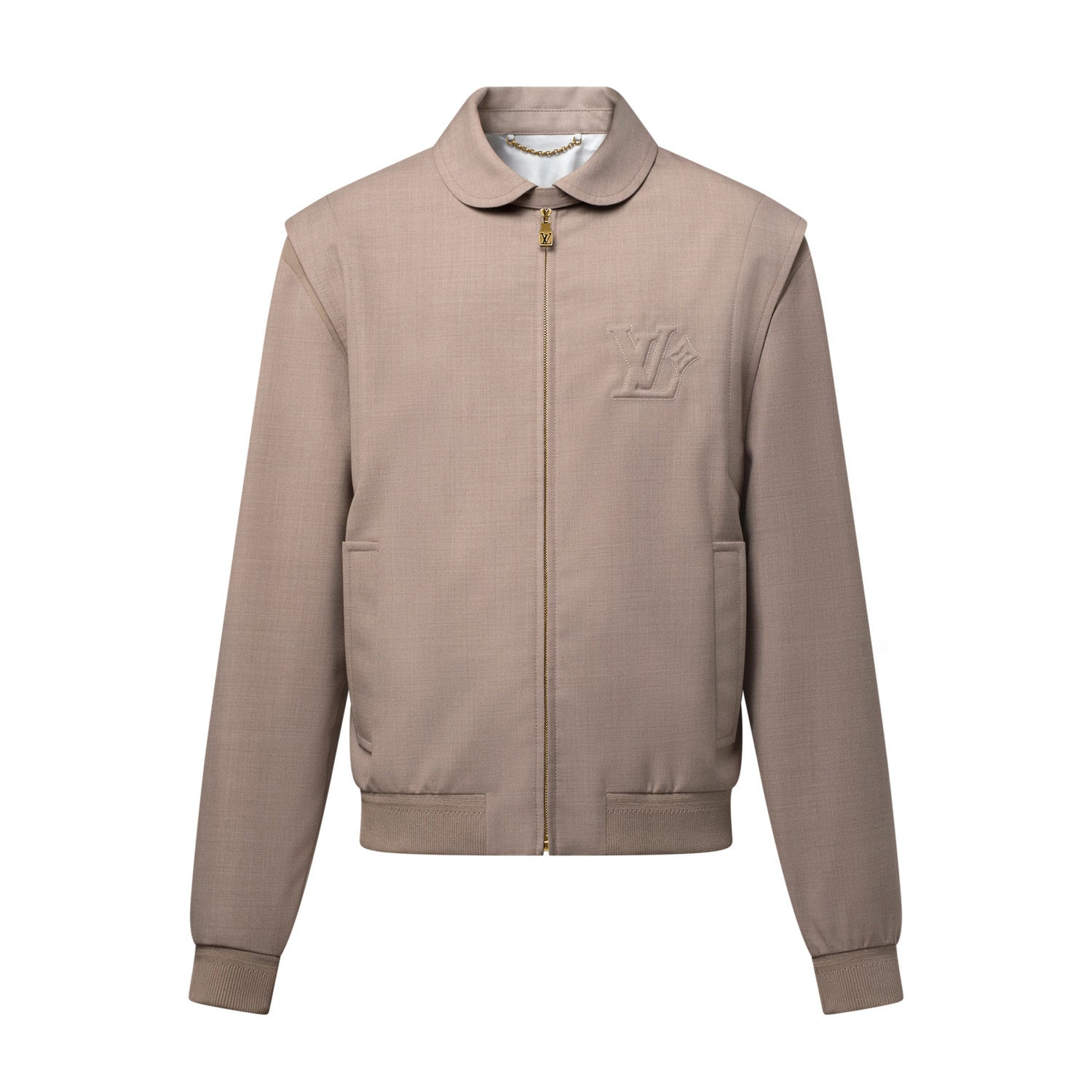 Louis Vuitton Men's Fall/Winter Fashion Casual Solid Color Lapel Zipper Logo Print Flight Jacket Solid Color Casual Elastic Waist Suit Pants Pants Suit Set #78977
