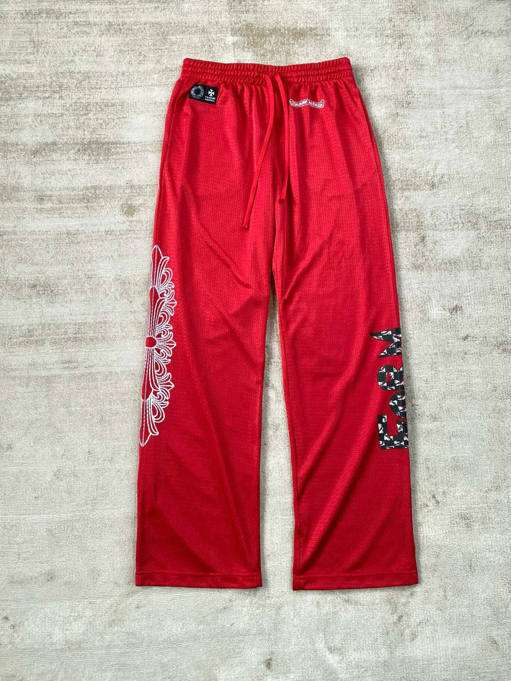 Chrome Hearts Men's Spring and Autumn Printed Stretch Drawstring Loose Fit Sweatpants Pants #98423