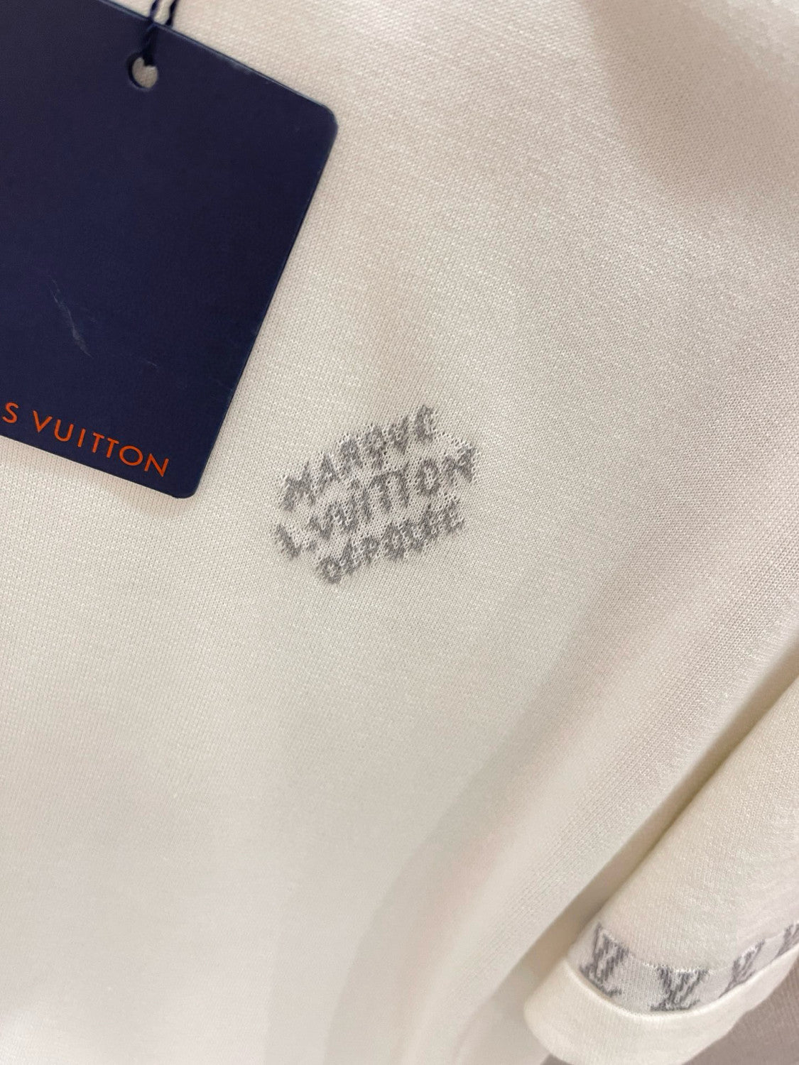 Louis Vuitton Men's Summer White Cotton Jersey Fabric Round Neck Short Sleeve T-shirt #99328
