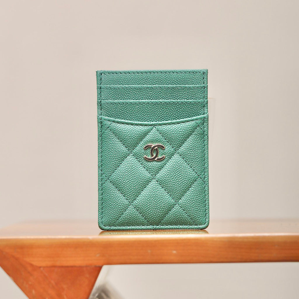 Chanel Women's Logo Checkered Solid Color Vertical Card Purse Wallet Casual Leather Bags Bag #71927