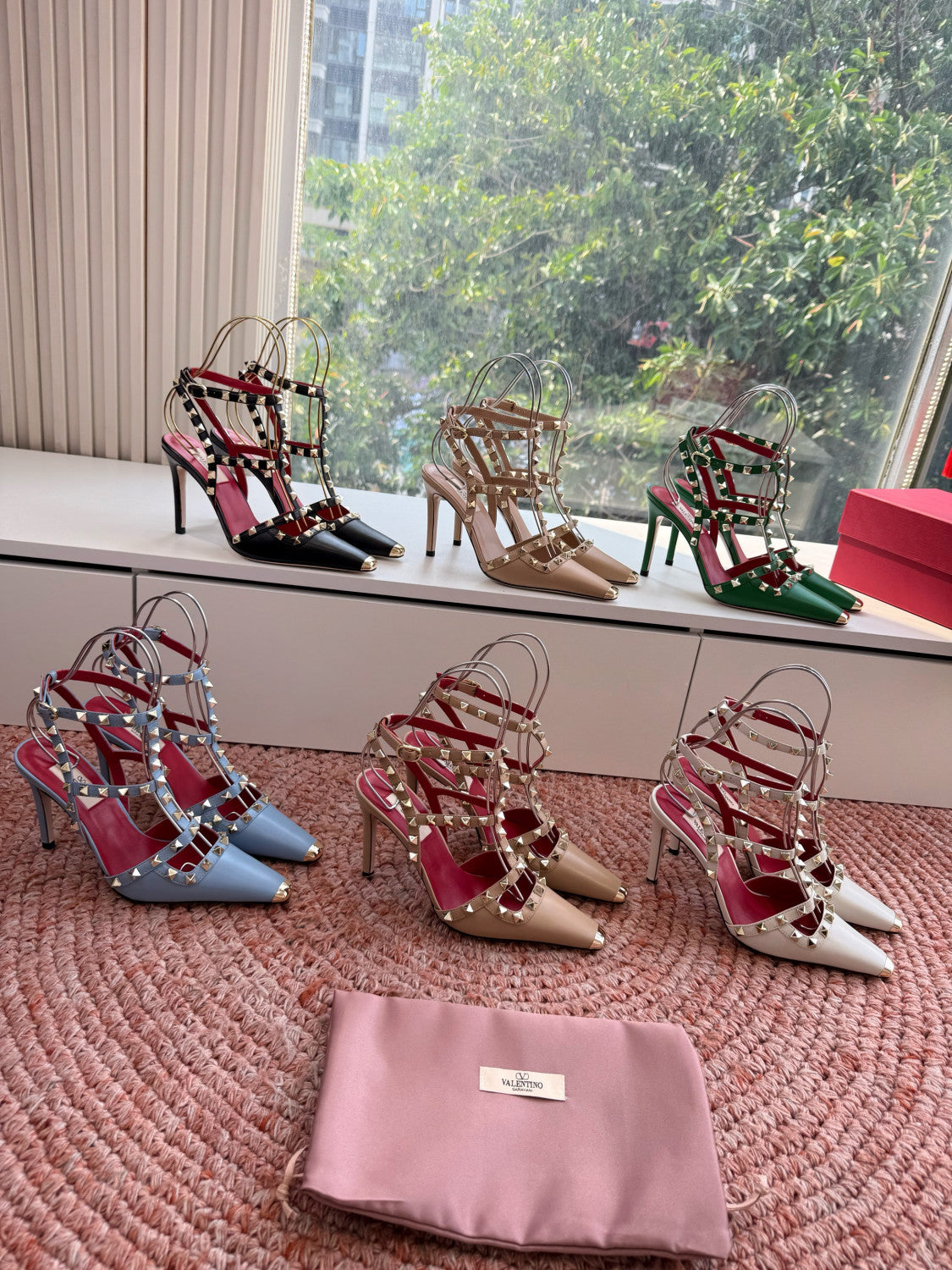 Valentino Rockstud Kidskin Pumps 100mm for Woman #385071
