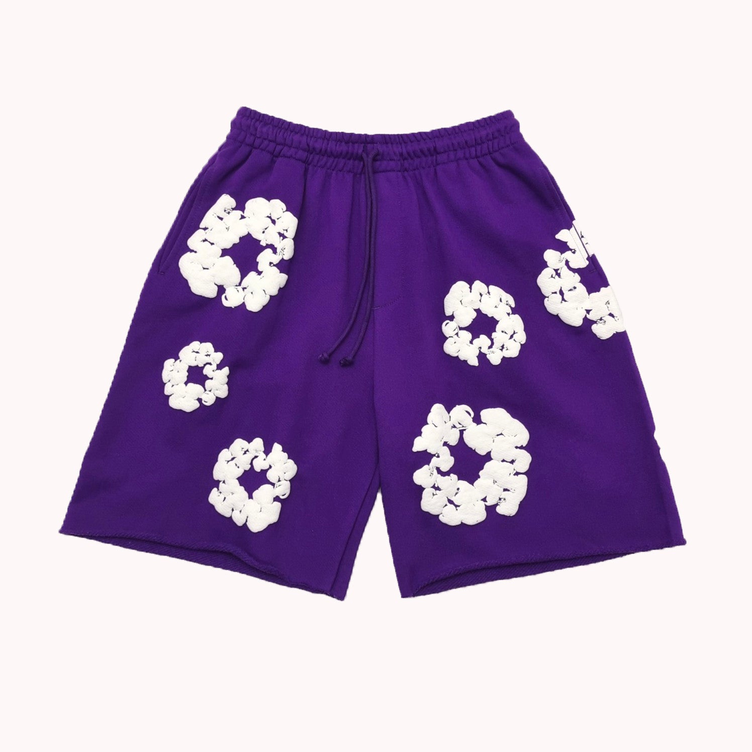Denim Tears Men Women Spring Summer Trend High Street Kapok Flower Casual Cotton Loose Shorts Fashion Pants Ngvp #8876