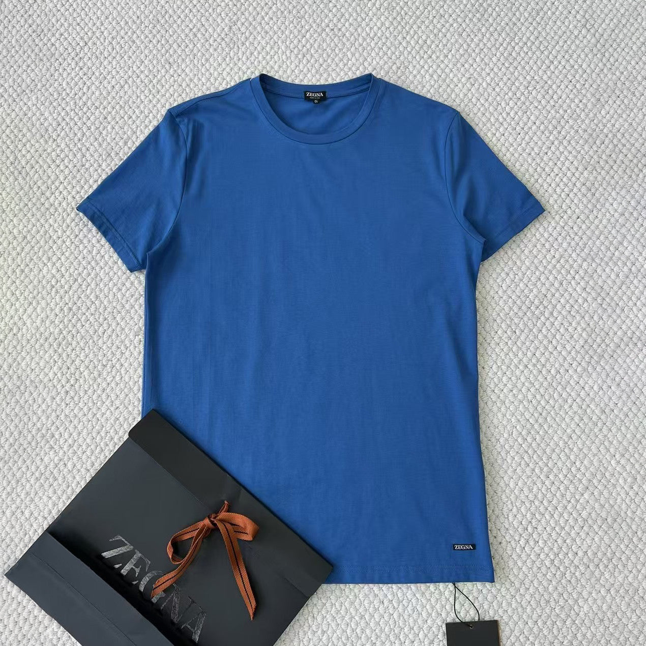 Ermenegildo Zegna Men's Summer Solid Color Cotton Crew Neck Short Sleeve T-Shirt - Breathable & Casual Summer Wear #75691