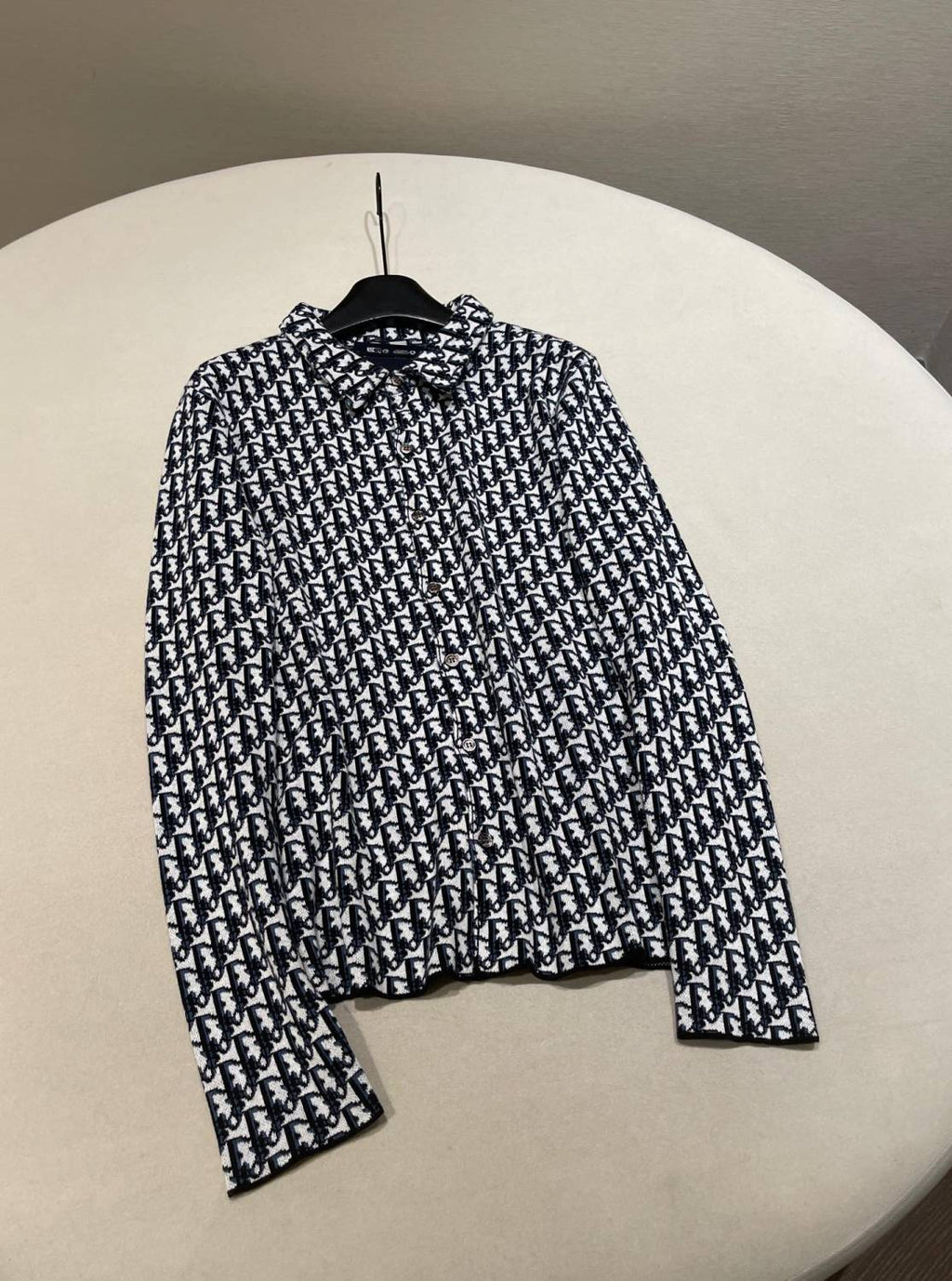 Dior Men's Spring/Autumn Solid Color Letter Print Single Button Long Sleeve Shirt #77922