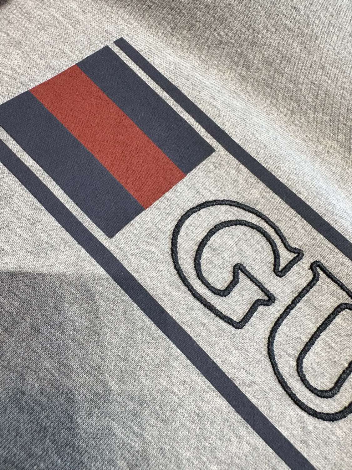 Gucci Men's Spring and Summer Solid Color Letter Printed Cotton Round Neck Long Sleeve Sweatshirt #76391