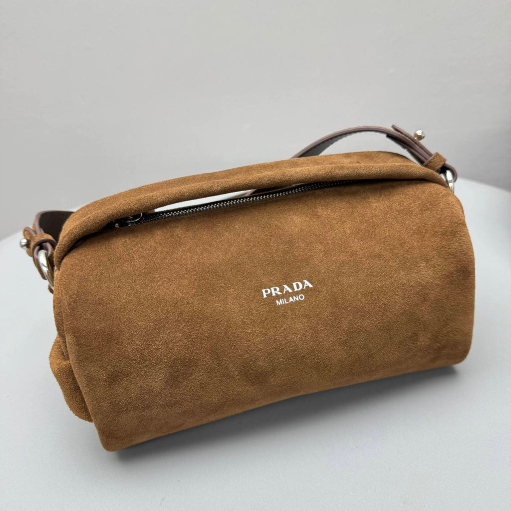 Prada Men's And Women's Solid Color Letter Print Zipper Closure Calfskin Shoulder Crossbody Handbag Bag Bags #76296