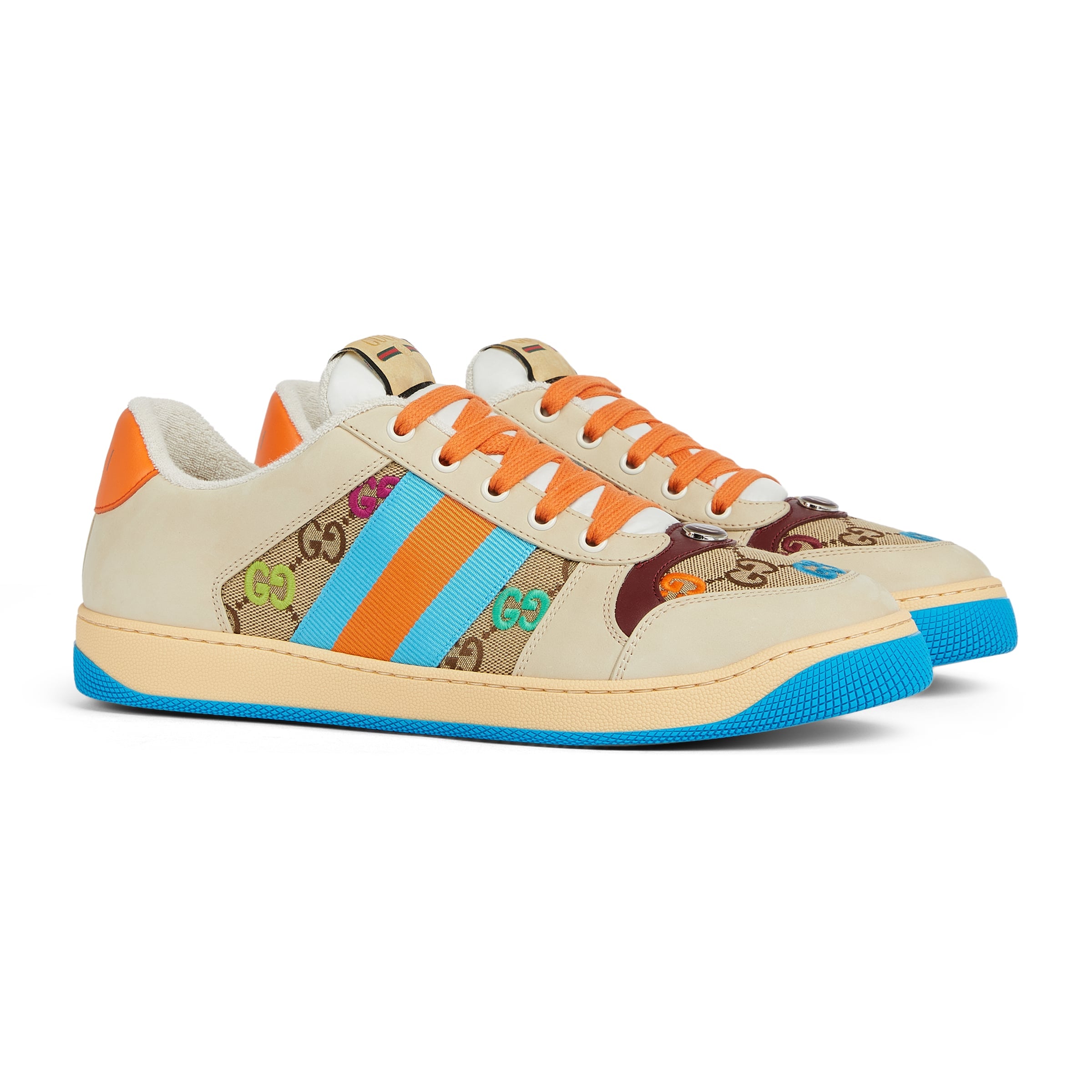 Gucci Screener Men's and Women's Fashion Casual Round-Toe Lace-Up Classic Print Low-Top Sneakers #78429