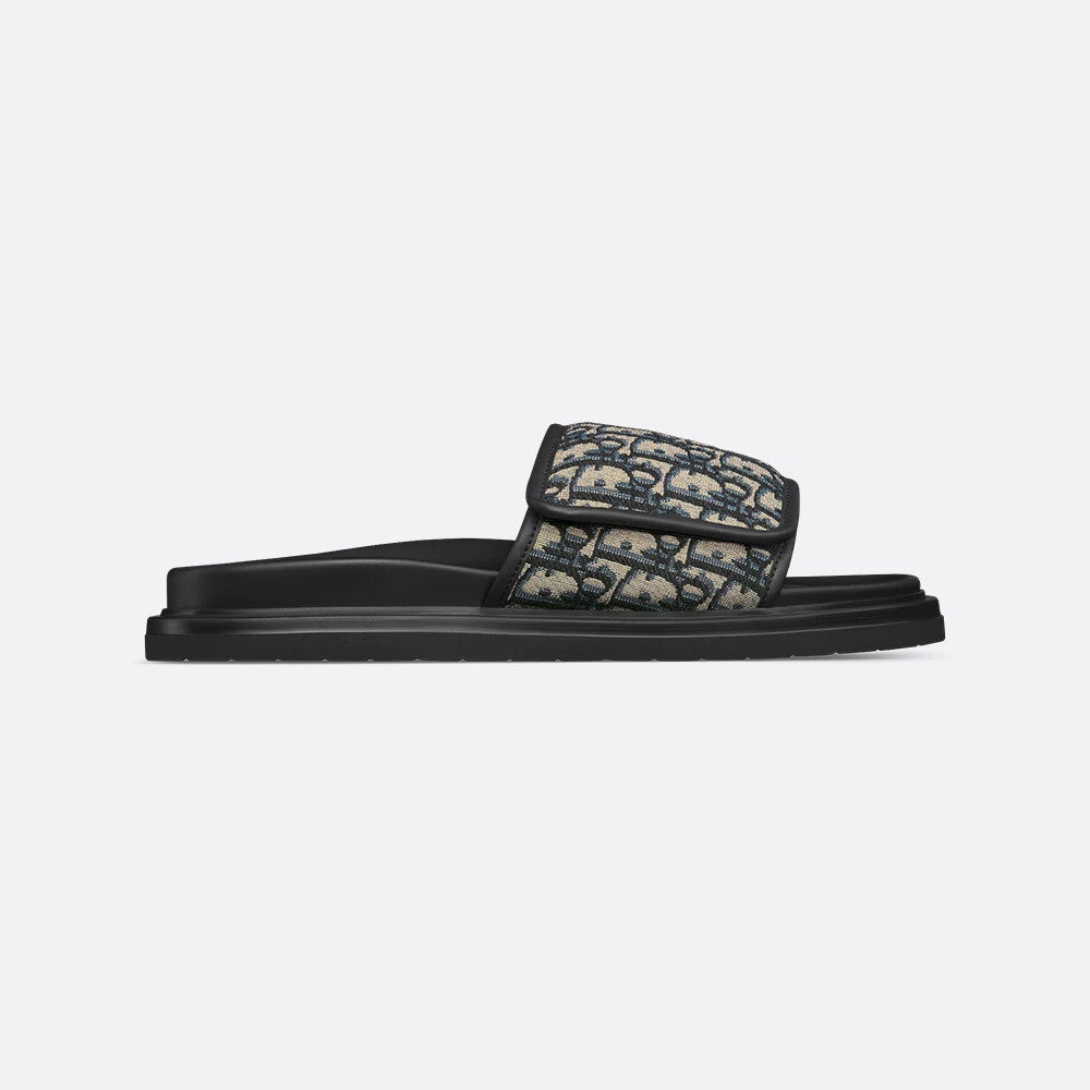 Dior Dior Aqua Men's And Women's Summer Fashion Casual Round Toe Open Back Oblique Print Fabric Flip Flops Sandals Shoes #79178