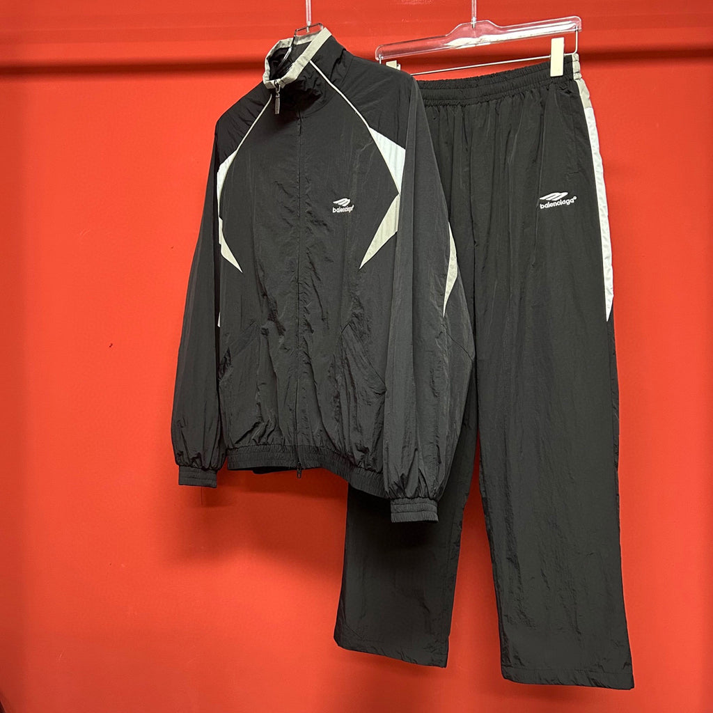 Balenciaga Men's Spring/Autumn Solid Color Zipper Long Sleeve Sports Jacket and Casual Sports Pants Set Suit #77897