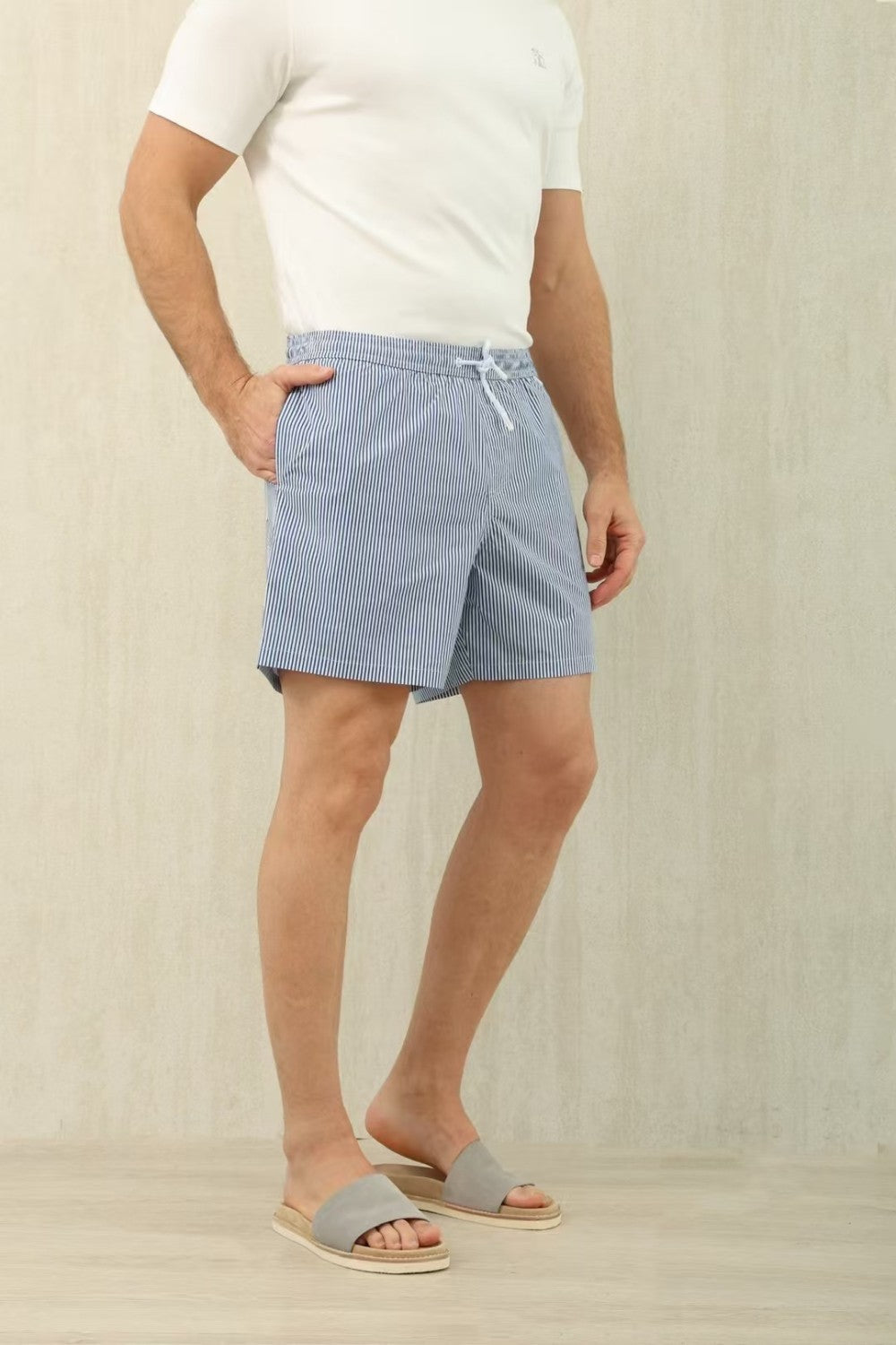 Loro Piana Men's Summer Letter Solid Color Mid Waist Tie Straight Bay Swim Shorts Ngvp #9959
