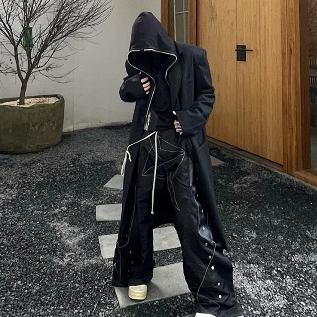 Rick Owens Men's Four Seasons Dark Line Button Workwear Pants Loose Retro Trend Drawstring Straight Leg Pants Ngvp #8779