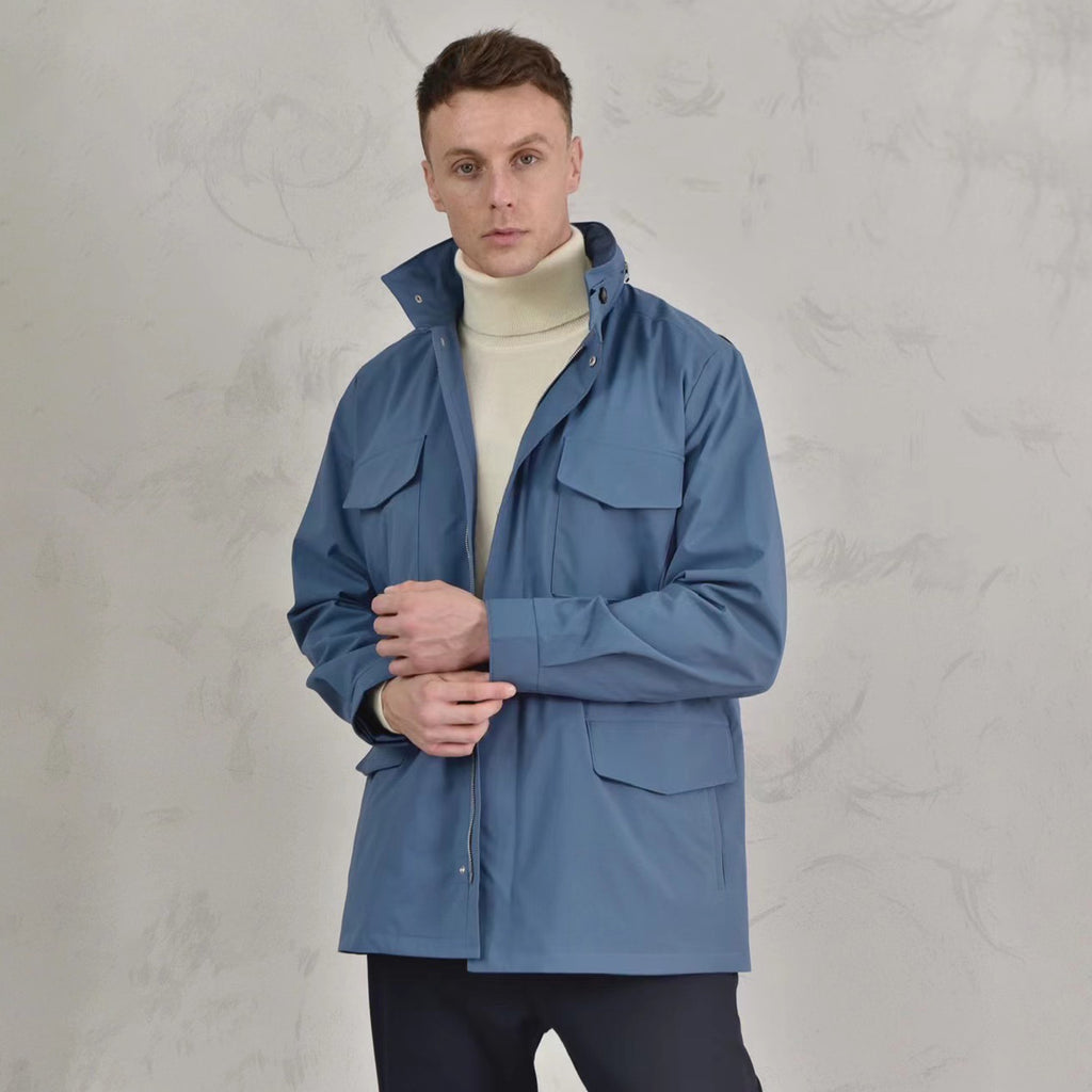 Loro Piana Men's Spring Solid Traveller Windmate® Jacket Standing Collar Long Sleeve Zipper Casual Fitted Jacket Ngvp #8652