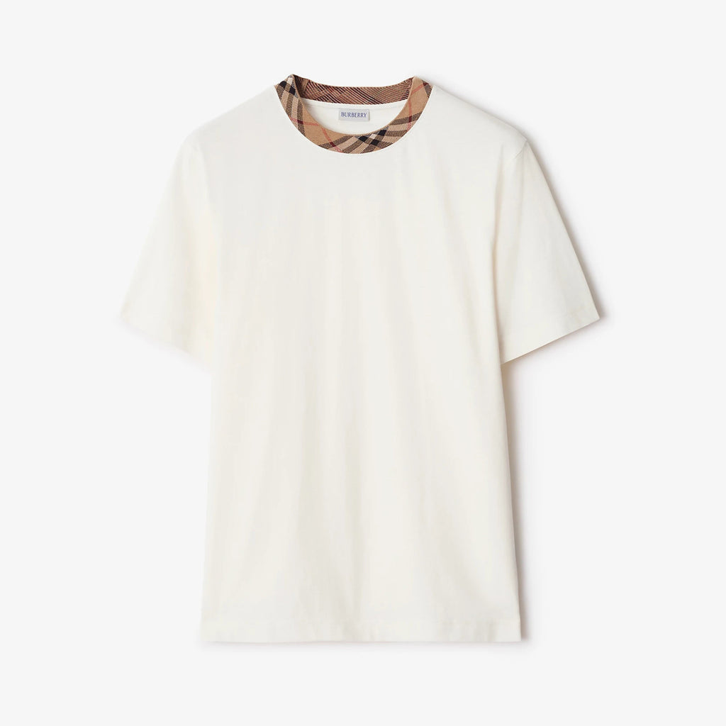 Burberry Men's Summer Checkered Print Collar Solid Color Cotton Short Sleeve T-Shirt #77145