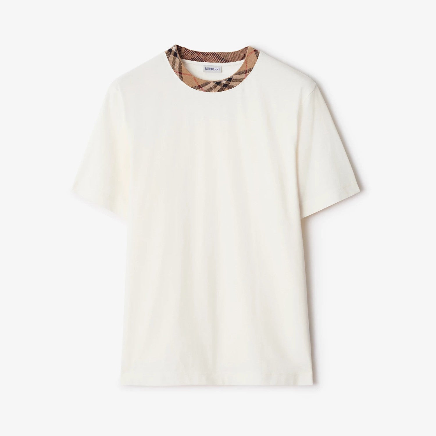 Burberry Men's Summer Checkered Print Collar Solid Color Cotton Short Sleeve T-Shirt #77145
