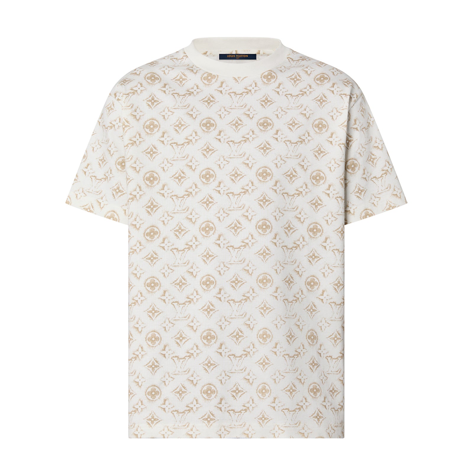 Louis Vuitton Men's Summer Logo Full Print Casual Crew Neck Cotton Short Sleeve T-Shirt #99273